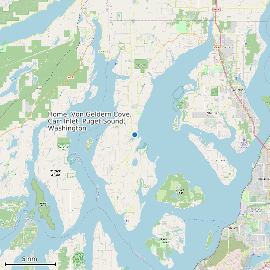 Map of Home, Von Geldern Cove, Carr Inlet, Puget Sound, Washington Tide Prediction Station