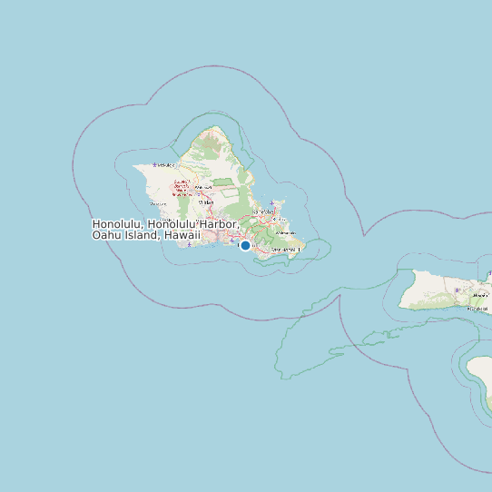 Honolulu, Honolulu Harbor, Oahu Island, Hawaii map