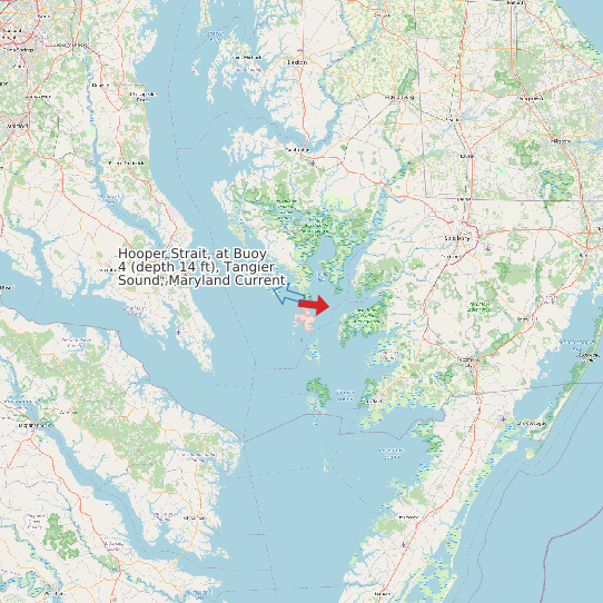 Map of Hooper Strait, at Buoy 4 (depth 14 ft), Tangier Sound, Maryland Current Prediction Station