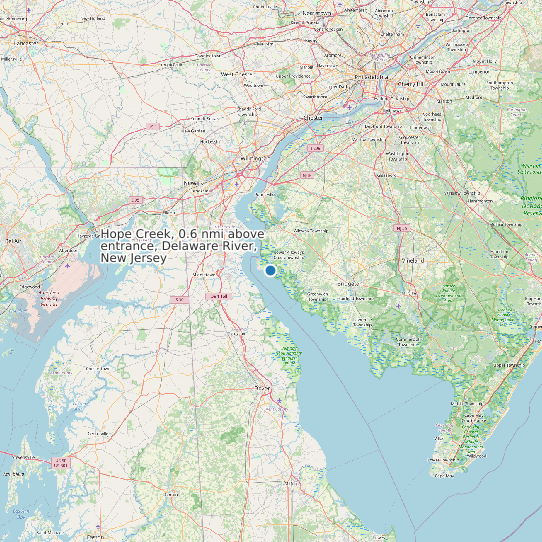 Map of Hope Creek, 0.6 nmi above entrance, Delaware River, New Jersey Tide Prediction Station