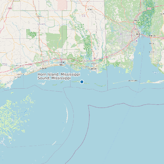 Map of Horn Island, Mississippi Sound, Mississippi Tide Prediction Station