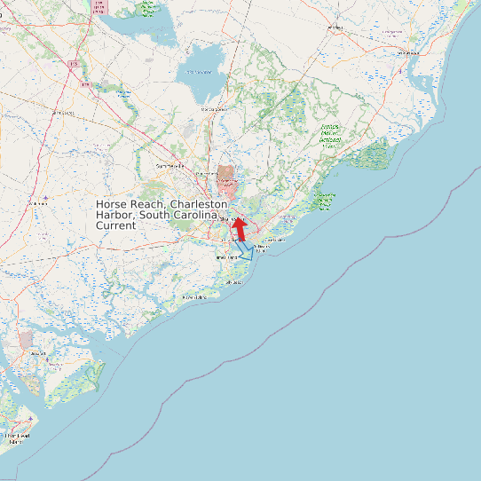 Map of Horse Reach, Charleston Harbor, South Carolina Current Prediction Station