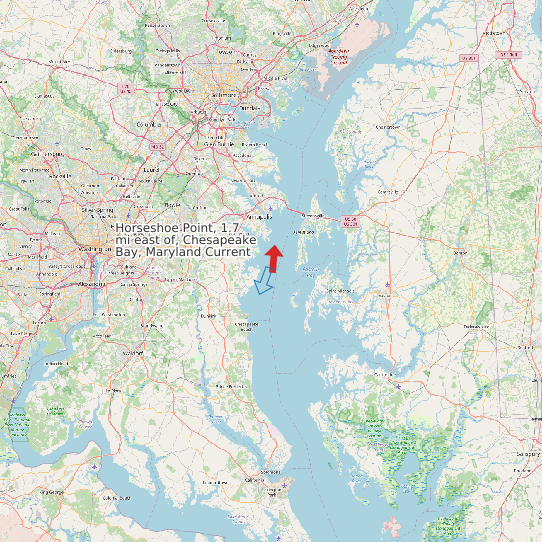 Map of Horseshoe Point, 1.7 mi east of, Chesapeake Bay, Maryland Current Prediction Station