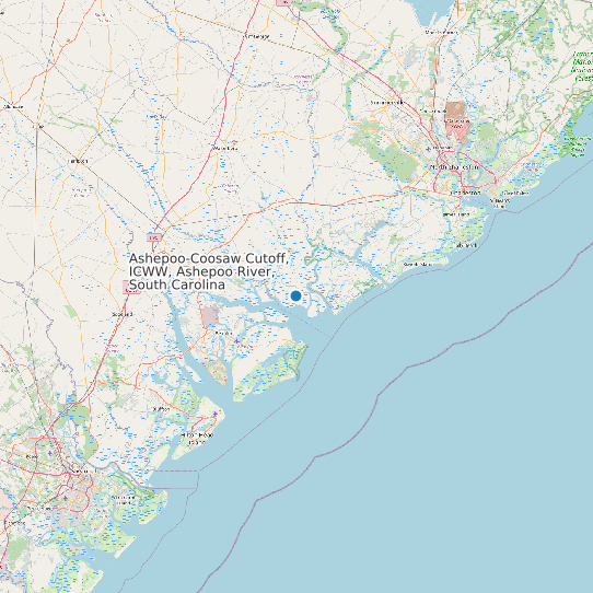 Map of Ashepoo-Coosaw Cutoff, ICWW, Ashepoo River, South Carolina Tide Prediction Station