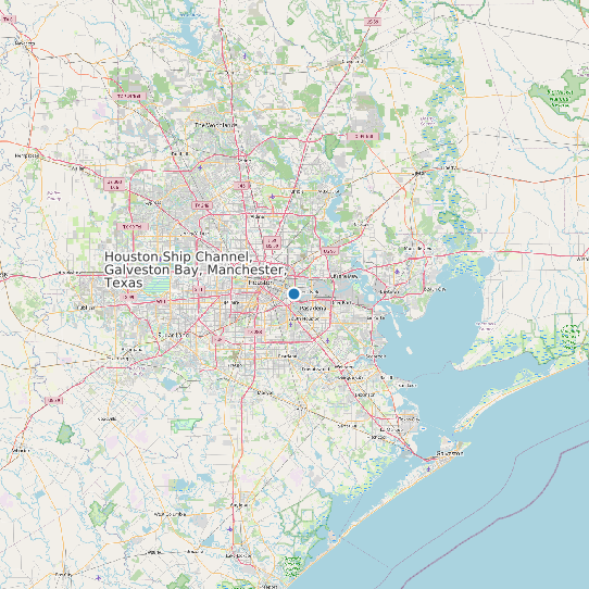 Map of Houston Ship Channel, Galveston Bay, Manchester, Texas Tide Prediction Station