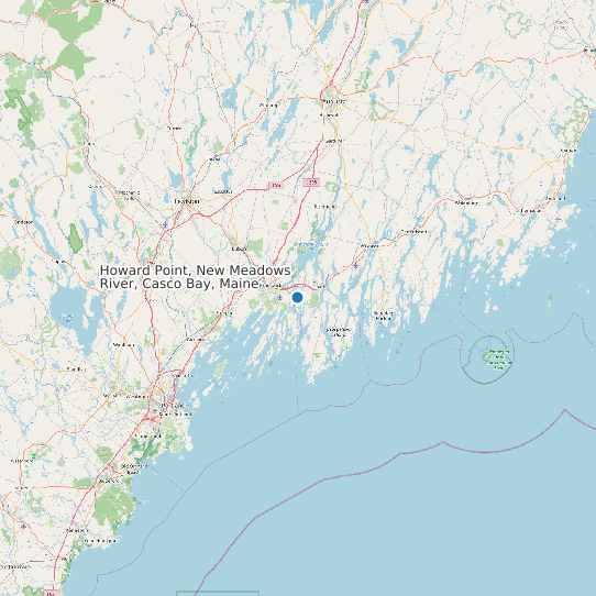 Map of Howard Point, New Meadows River, Casco Bay, Maine Tide Prediction Station