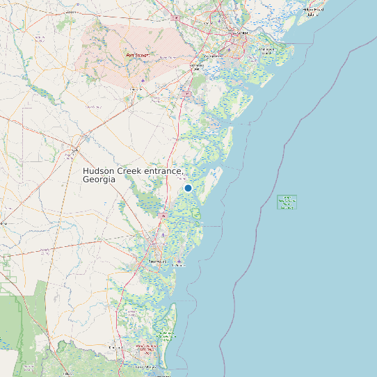 Map of Hudson Creek entrance, Georgia Tide Prediction Station