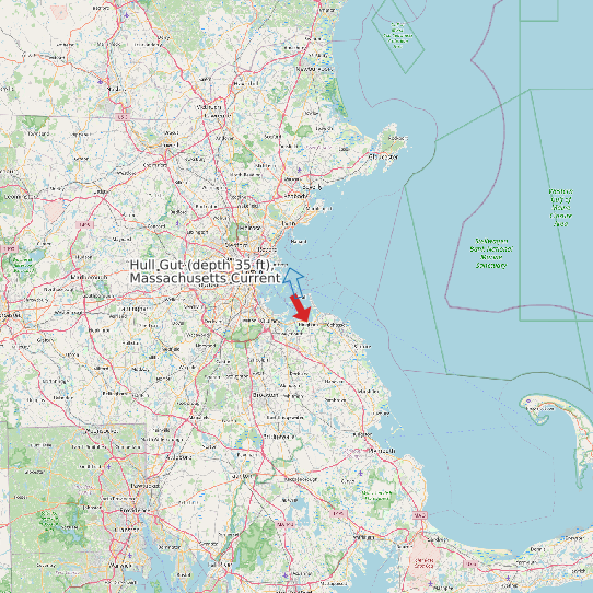Hull Gut (depth 35 ft), Massachusetts Current map