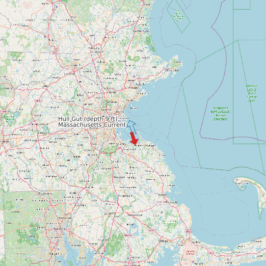 Hull Gut (depth 9 ft), Massachusetts Current map
