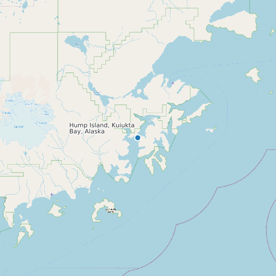 Map of Hump Island, Kuiukta Bay, Alaska Tide Prediction Station