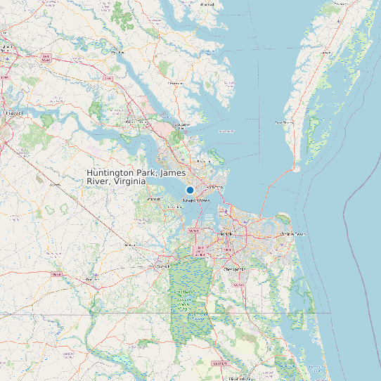 Huntington Park, James River, Virginia map