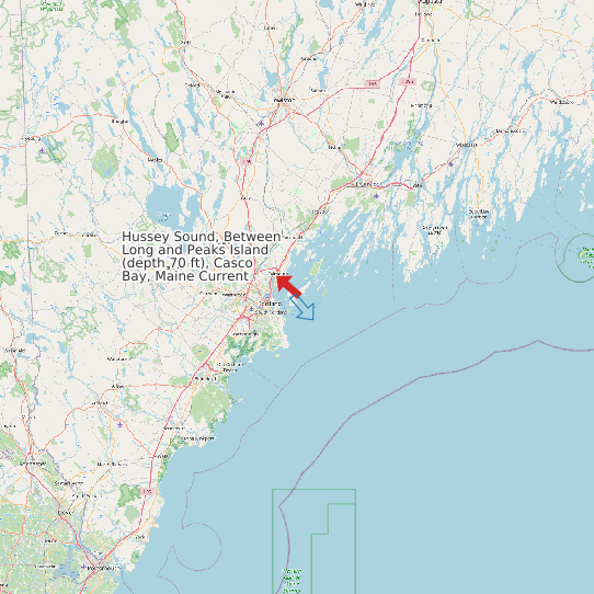 Hussey Sound, Between Long and Peaks Island (depth 70 ft), Casco Bay, Maine Current map