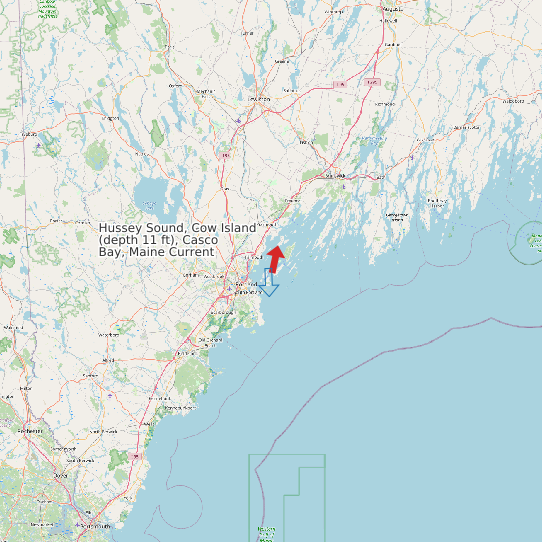 Hussey Sound, Cow Island (depth 11 ft), Casco Bay, Maine Current map