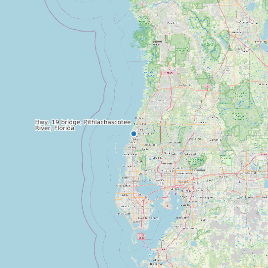 Hwy. 19 bridge, Pithlachascotee River, Florida map