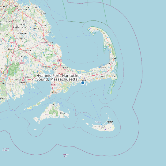 Map of Hyannis Port, Nantucket Sound, Massachusetts Tide Prediction Station