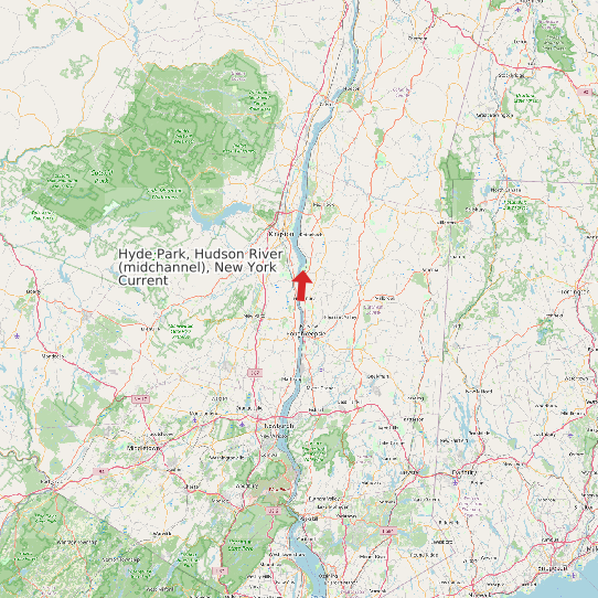 Map of Hyde Park, Hudson River (midchannel), New York Current Prediction Station