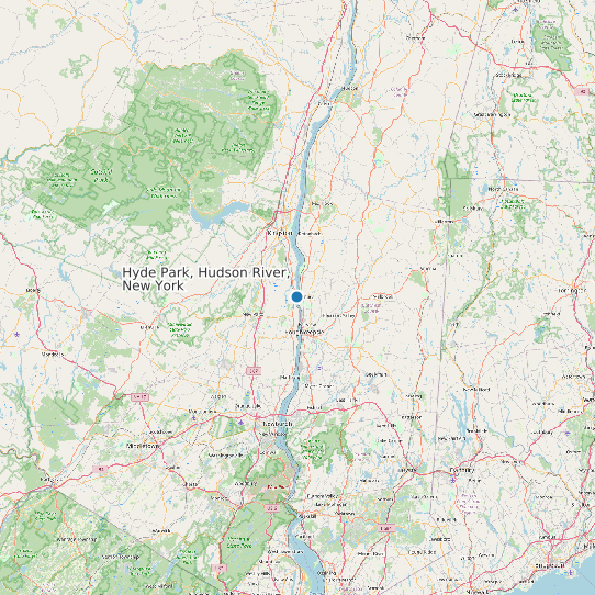 Hyde Park, Hudson River, New York map