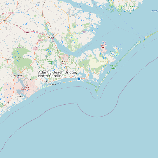 Atlantic Beach Bridge, North Carolina map