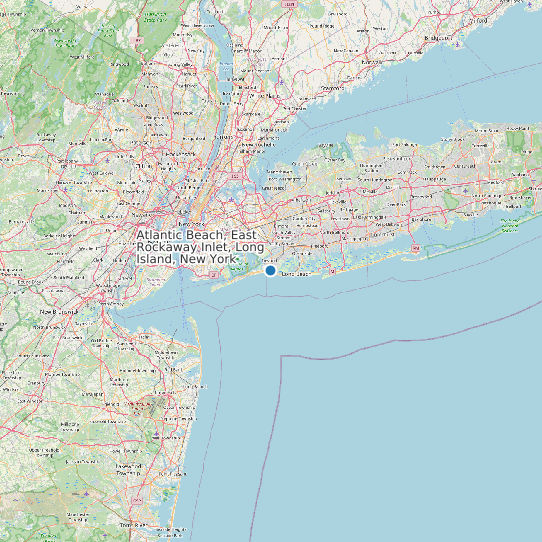 Map of Atlantic Beach, East Rockaway Inlet, Long Island, New York Tide Prediction Station