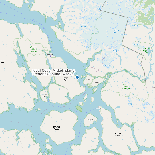 Ideal Cove, Mitkof Island, Frederick Sound, Alaska map