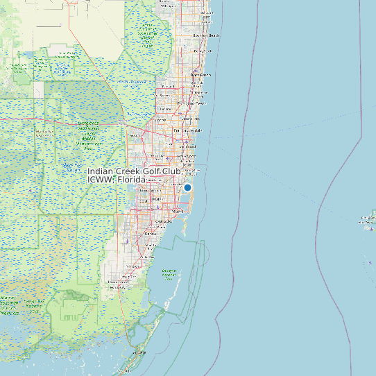 Map of Indian Creek Golf Club, ICWW, Florida Tide Prediction Station