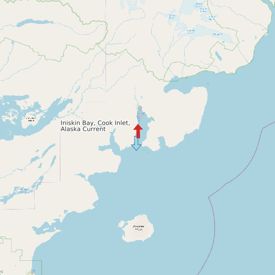 Map of Iniskin Bay, Cook Inlet, Alaska Current Prediction Station