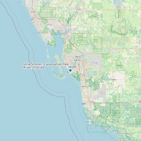 Iona Shores, Caloosahatchee River, Florida map