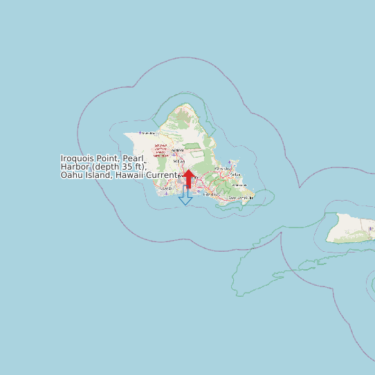 Iroquois Point, Pearl Harbor (depth 35 ft), Oahu Island, Hawaii Current map