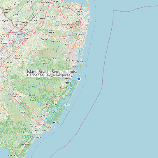 Map of Island Beach, Sedge Islands, Barnegat Bay, New Jersey Tide Prediction Station