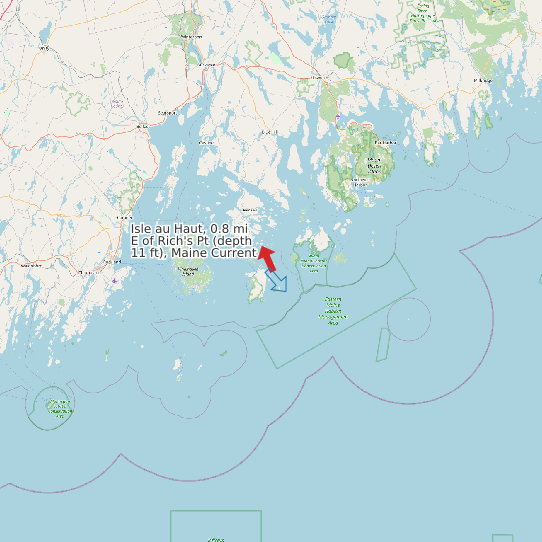 Isle au Haut, 0.8 mi E of Rich's Pt (depth 11 ft), Maine Current map