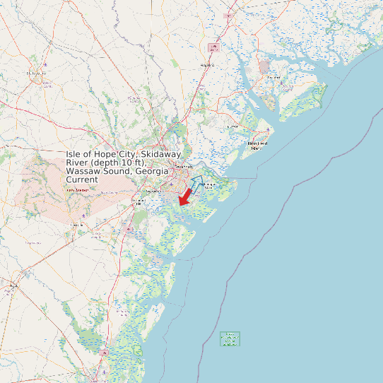 Map of Isle of Hope City, Skidaway River (depth 10 ft), Wassaw Sound, Georgia Current Prediction Station