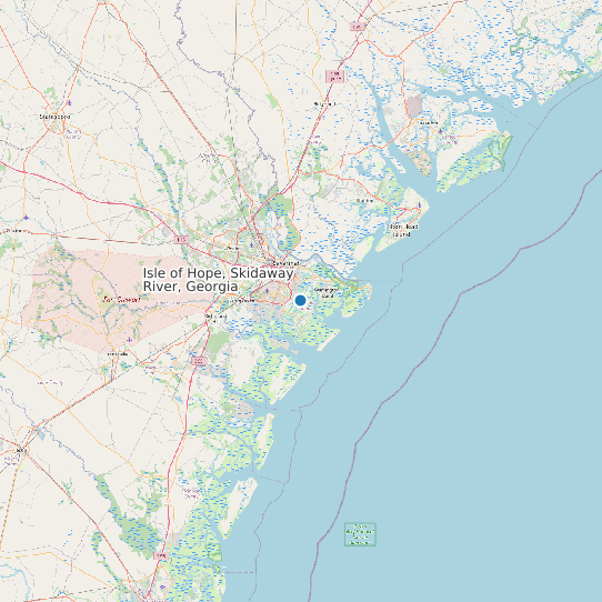Map of Isle of Hope, Skidaway River, Georgia Tide Prediction Station