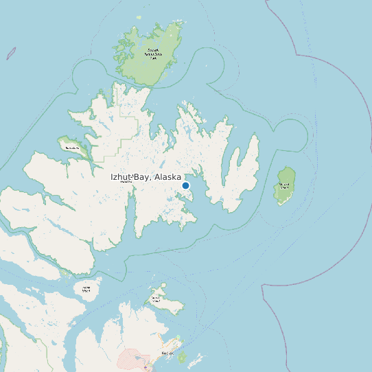Map of Izhut Bay, Alaska Tide Prediction Station