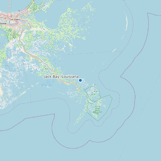 Map of Jack Bay, Louisiana Tide Prediction Station