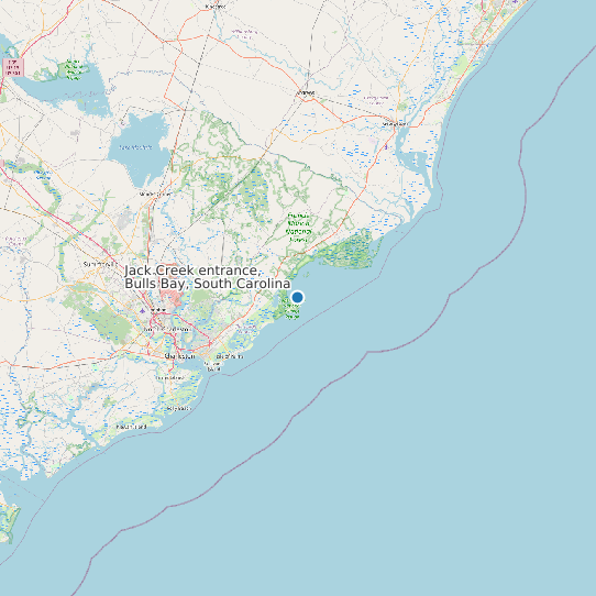 Map of Jack Creek entrance, Bulls Bay, South Carolina Tide Prediction Station