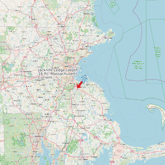 Jacknife Ledge (depth 16 ft), Massachusetts Current map