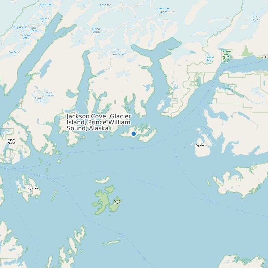 Map of Jackson Cove, Glacier Island, Prince William Sound, Alaska Tide Prediction Station