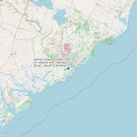 James Island Creek, 1 mi above ent., Ashley River, South Carolina map
