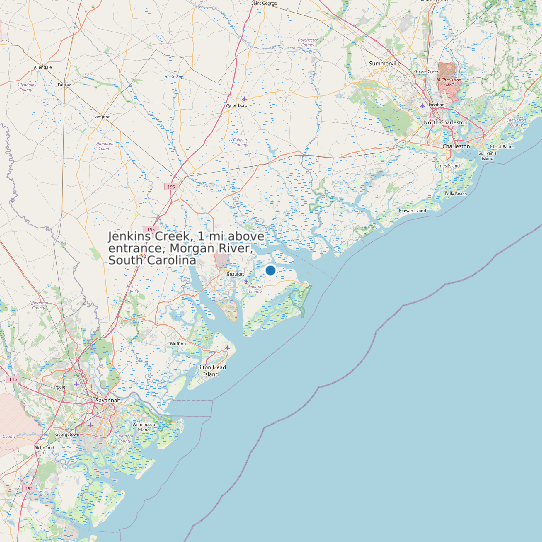 Jenkins Creek, 1 mi above entrance, Morgan River, South Carolina map