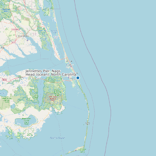 Jennettes Pier, Nags Head (ocean), North Carolina map