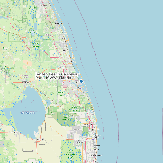 Map of Jensen Beach Causeway Park, ICWW, Florida Tide Prediction Station
