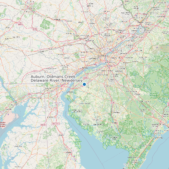 Auburn, Oldmans Creek, Delaware River, New Jersey map