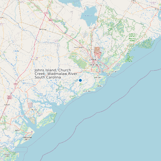 Johns Island, Church Creek, Wadmalaw River, South Carolina map