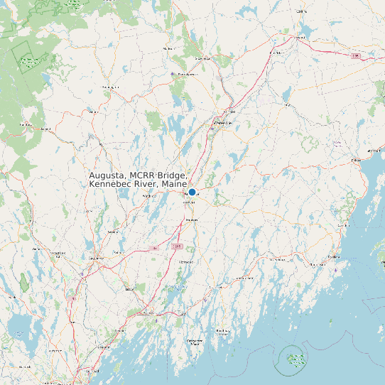 Map of Augusta, MCRR Bridge, Kennebec River, Maine Tide Prediction Station