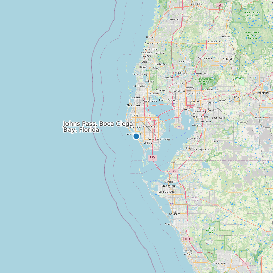 Map of Johns Pass, Boca Ciega Bay, Florida Tide Prediction Station