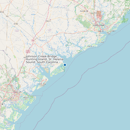 Map of Johnson Creek Bridge, Hunting Island, St. Helena Sound, South Carolina Tide Prediction Station