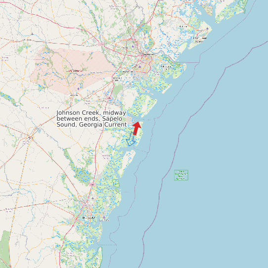 Map of Johnson Creek, midway between ends, Sapelo Sound, Georgia Current Prediction Station
