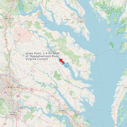 Jones Point, 1.4 mi NNW of, Rappahannock River, Virginia Current map