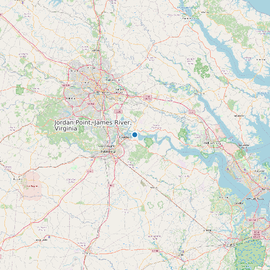 Jordan Point, James River, Virginia map