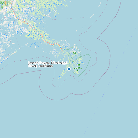 Joseph Bayou, Mississippi River, Louisiana map